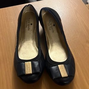Never worn! Kate Spade Navy bow flats